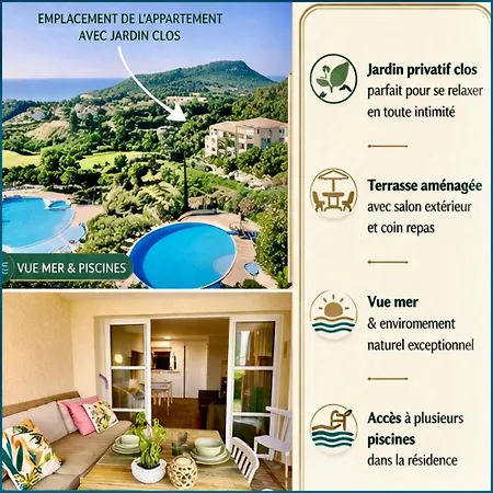 Apartment Le Jardin De L Esterel Fh007 -Piscine Chauffee -Parking - Climatisation - -Appartement En Residence De Loisirs - Plages *
